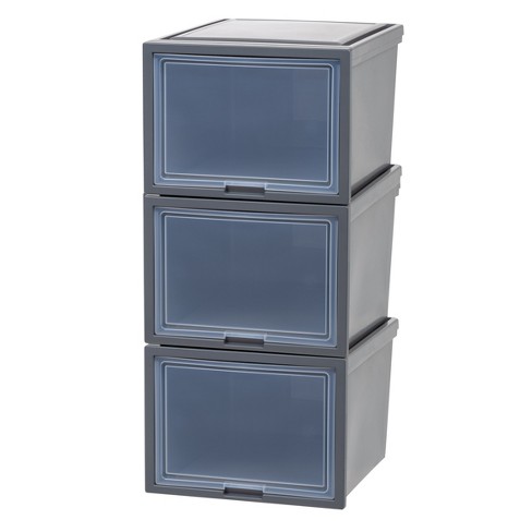Iris Medium Organizer Storage Basket, Gray, Pack of 4