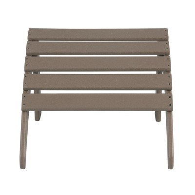 Weathered Wood 12-Piece HDPE Adirondack Chair Set with Ottomans and Tables