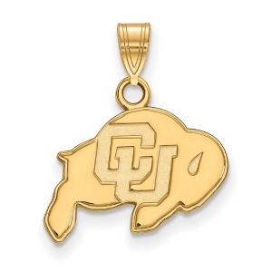 Black Bow Jewelry 14k Yellow Gold Plated Sterling Silver Colorado Buffalos NCAA Small Pendant - 1 of 3
