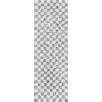 Nuloom Adelaide Mid-Century Checkered Shag Indoor Area Rug