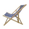 Striped Wood Sling Chair - Natural/Blue - WELLFOR: Poplar Frame, UV-Resistant, 220lb Capacity - image 2 of 4