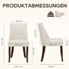 Set of 2 Mid-Century Upholstered Dining Chairs with Wood Legs, Fabric Side Chairs with Back for Kitchen, Dining Room, or Restaurant - Beige - 3 of 4