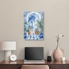 Art Remedy Blue and White Palms Tropical Bathroom Wall Art Unframed - 2 of 4