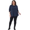 Agnes Orinda Women's Plus Size Cowl Neck Button Long Sleeve Pockets Casual Soft Tunic Blouse - 3 of 4