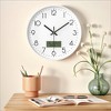 REGALWOVEN Plastic Silent Battery Powered Date and Temperature Wall Clock 12 Inches - 2 of 4