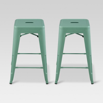 Set Of 2 24 Carlisle Metal Counter, 24 Inch Bar Stools Without Back