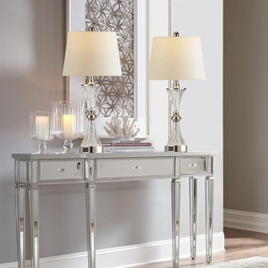 Aortzio Set of 2 Modern Glass Table Lamps,Bedside Lamp with 2USB,3-Way Dimmable - 1 of 4