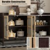 KWPZQEB Buffet Cabinet with Storage, Storage Cabinet with Rattan Doors and Adjustable Shelves, Wooden Sideboard Buffet for Hallway, Living Room - 4 of 4