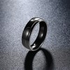 6mm Stainless Steel Black Wedding Band Ring Women Men Ginger Lyne Collection - 2 of 4