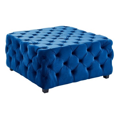blue velvet ottoman target