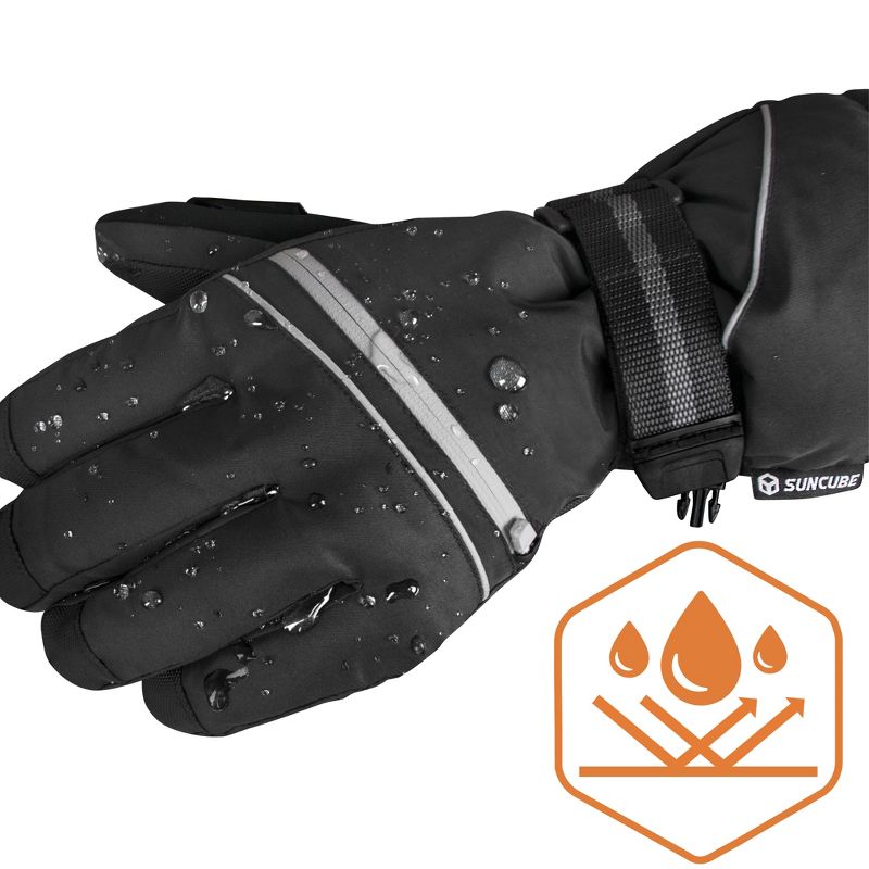 SUN CUBE Ski Gloves Men Women, Waterproof Thermal Winter Snow, 3M Thinsulate Pocket Cold Weather Outdoor Snowboard, 3 of 8