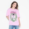 Women's Bride of Frankenstien Oversized Short Sleeve Graphic T-Shirt - Pink - 2 of 3