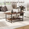 Coffee Table with Storage Shelf for Living Room, Rustic Farmhouse Style Center Table for Small Space - 4 of 4