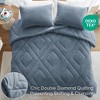 3 Pcs Luxury Feather-Soft Fluffy Comforter Set, All Season Double Diamond Pattern Microfiber Comforter Set, Medium-weight Premium Microfiber Reverse Bed Set for Bedroom with Pillow Cases, Queen / King Cozy & Soft Bedding Set for Year-Round - 2 of 4