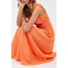 August Sky Women's Solid Sleeveless Wide Ruched Straps Midi Dress - 4 of 4