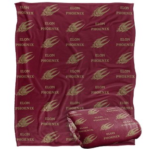 Elon University Logo Pattern Silky Touch Blanket White 50x60 - 1 of 4