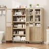 71" Farmhouse Tall Storage Cabinet, Adjustable Shelves & 2 Doors - Bathroom Pantry Organizer for Kitchen, Dining Room and office - 4 of 4