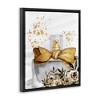 Stupell Industries Glitzy Floral Perfume Bottle Speckled Glam Design Black Floater Framed Canvas Wall Art - 3 of 4