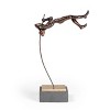 HomeRoots 17" Bronze Resin Pole Vaulting Man Tabletop Sculpture - 4 of 4