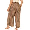 Agnes Orinda Women's Plus Size Split Elastic Waist Flowy Striped Casual Wide Leg Fashion Pants - 4 of 4
