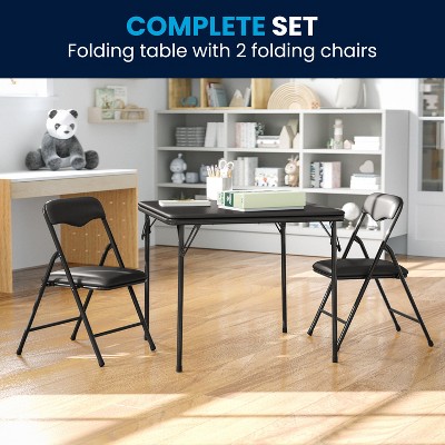Flash Furniture Kids Colorful 3 Piece Folding Table and Chair Set
