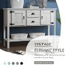 Sapphtopaz Retro Console Table with 2 Drawers & 2 Storage Cabinets Versatile Entryway Table with Bottom Open Shelf for Living Room, Kitchen - 4 of 4