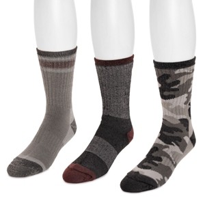 MUK LUKS Men's Crew Hike Heat Retainer Socks (3 Pack) - 1 of 2