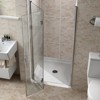 Lirago 34x72" Bifold Frameless Shower Door  1/4" Tempered Glass Adjustable Width Chrome Finish Rust Resistant for Small Bathroom - 3 of 4