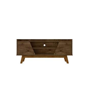 Marcus Mid-Century Modern 4 Shelf TV Stand for TVs up to 55" Rustic Brown - Manhattan Comfort