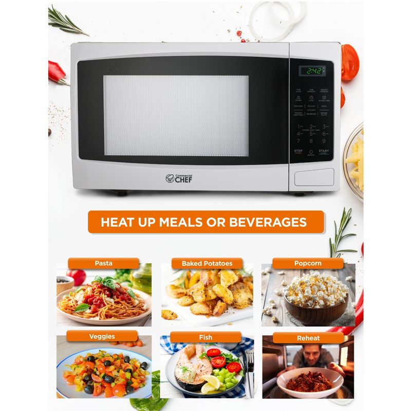 COMMERCIAL CHEF Countertop Microwave Oven 1.1 Cu. Ft. 1000W, 4 of 10