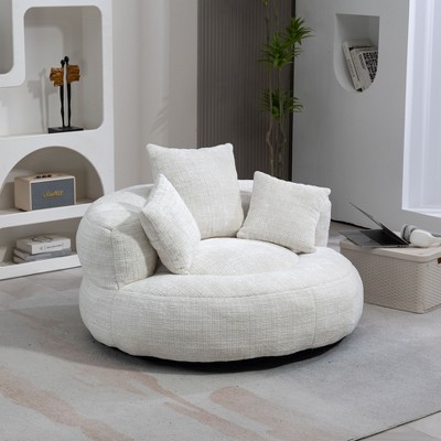 NicBex PU Leather Adjustable Lazy Sofa Chair,Folding Upholstered Lounge Chair with Two Pillows,Modern Sofa Chair for Living Room