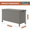 80 Gallon Outdoor Rattan Deck Box with Wheels, Waterproof Wicker Storage Box for Patio Cushions, Garden Tools, Pool Accessories, Brown - 2 of 4