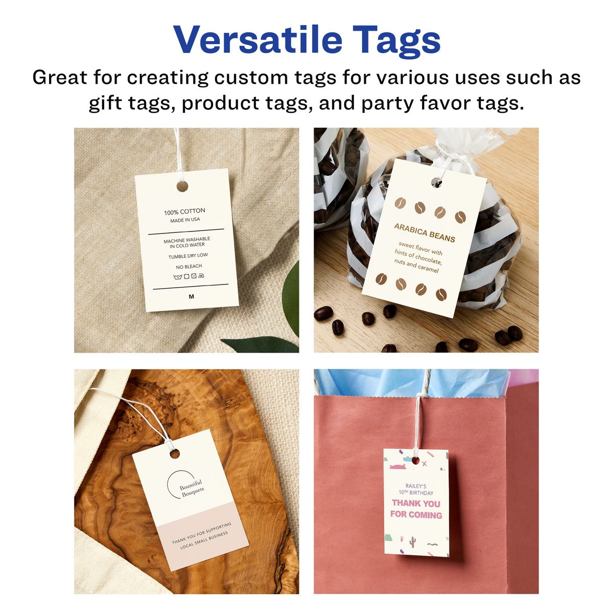 Avery 2" x 3" Rectangle, Matte Ivory Printable Tags - thumbnail 3