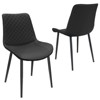 NicBex PU Leather Dining Chair Set of 2/4,Chequer Upholstered Armless Chair with Metal Legs,Kitchen Chairs for Restaurant,Living,Meeting Room - 2 of 4