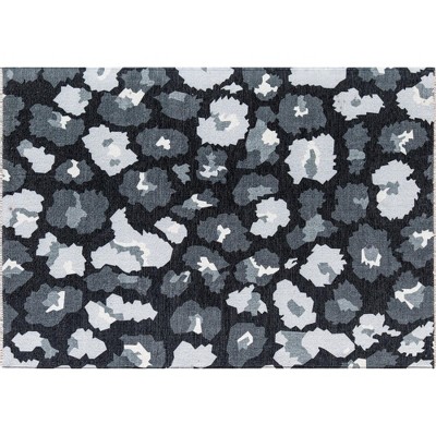 Elizabeth Sutton Modern Gray Floral 8' x 10' Synthetic Area Rug