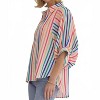 Women's Multi Striped Button Down Top - entro L - 4 of 4