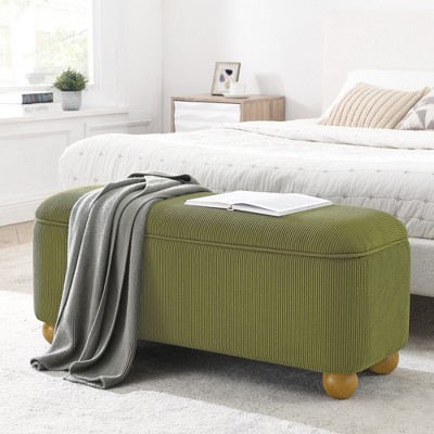 Xiyuyeu Storage Bench Upholstered End Of Bed Foot Rest, Green : Target