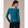 INSPIRE CHIC Women's Cowl Neck Long Sleeves Fitted Layering Soft T-Shirt - 4 of 4