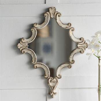 30" x 23.5" Artistic Diamond Scrollwork Mirror, Home Accent Mirror for Living Room,Entryway,Bedroom,Office-The Pop Home