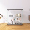 Two-door Glass Display Cabinet 2 Shelves with Door, Floor Standing Curio Bookshelf for Living Room Bedroom Office, 33.35"*31.69"*14.37",White - 4 of 4