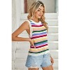 I AM A FASHION JUNKY Multicolour Striped Cutout Knit Tank Top Multicolored M - 3 of 4