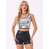INSPIRE CHIC Women's Metallic Sequin Sparkle Sleeveless Party Crop Tank Top - 3 of 4