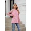 Lace Blouse Sheer Raglan Sleeve Tops Crew Neck Long Sleeve Pleated Tee Blouse Elegant Tops Casual Tops - 3 of 4