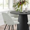 Dwen+Edwin 5-Piece Dining Table Set for 4, 35" Manufactured Black Grain Table and 4 Boucle Chairs Modern Round Dining Room Set-Maison Boucle - 4 of 4