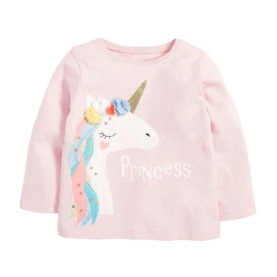 MyKids-USA Kids Girls Floral Unicorn Cartoon Pattern Princess Pullover Clothing Sweatshirt