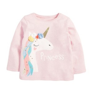MyKids-USA Kids Girls Floral Unicorn Cartoon Pattern Princess Pullover Clothing Sweatshirt - 1 of 3
