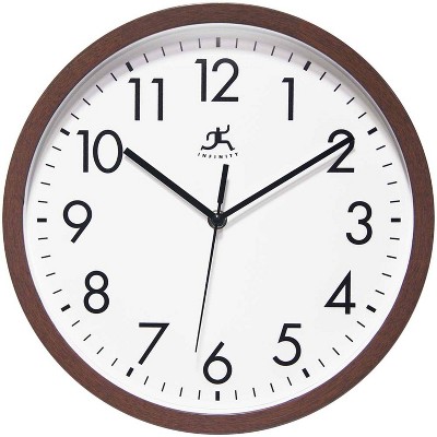 12" Wall Clock Walnut Brown - Infinity Instruments