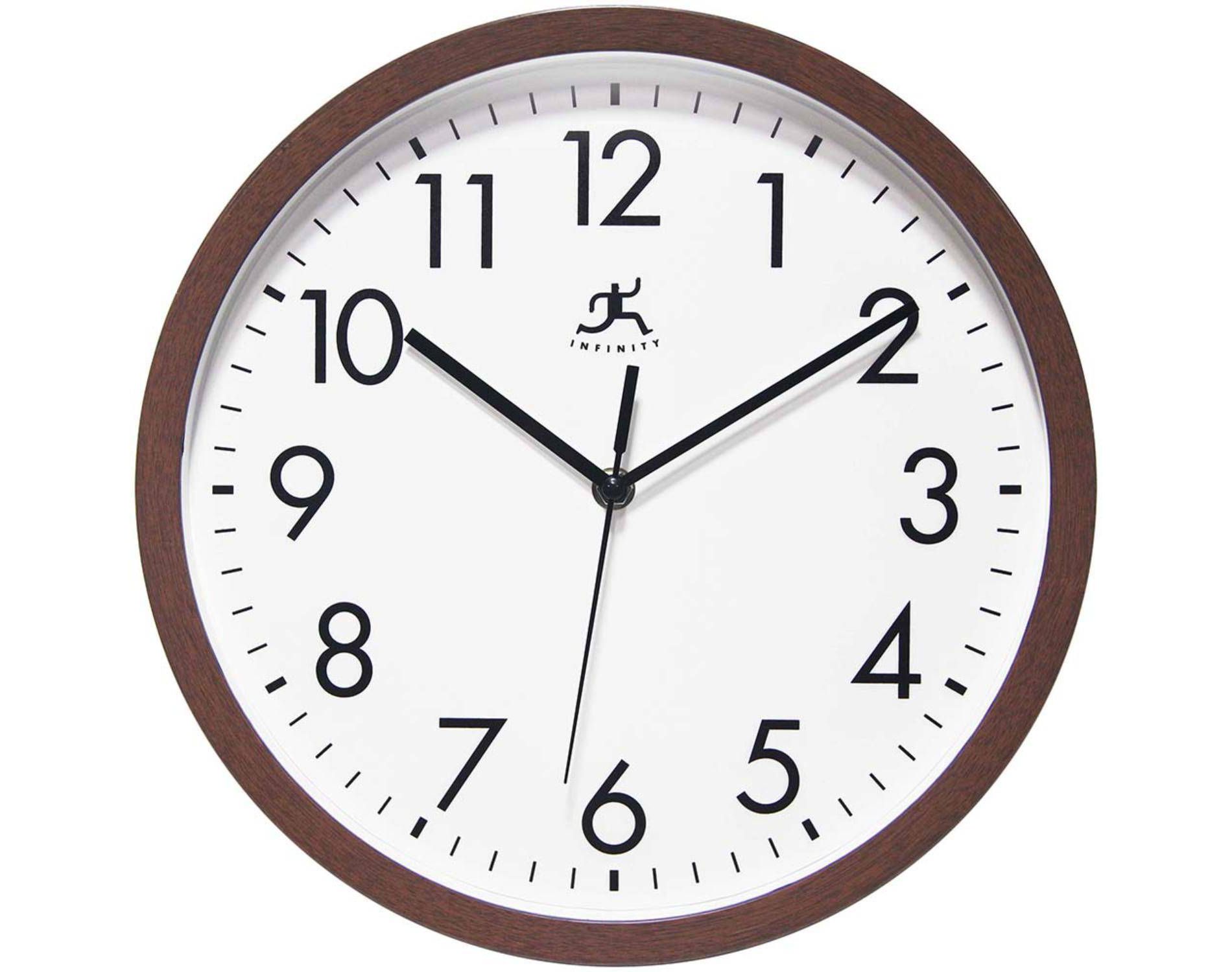 12" Wall Clock Walnut Brown - Infinity Instruments
