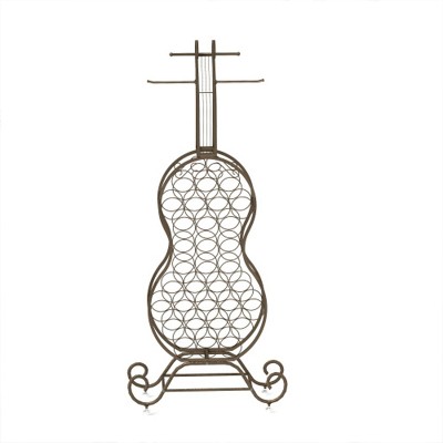 Boersma Cello Shape Wine Bakers Rack, Freestanding Wine Rack with Storage Bottle, Wine Storage Home Bar for Liquor and Wine, Organizer for Kitchen