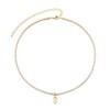 Adornia 14k Gold Plated Tennis Necklace with Initial Charm - 3 of 3